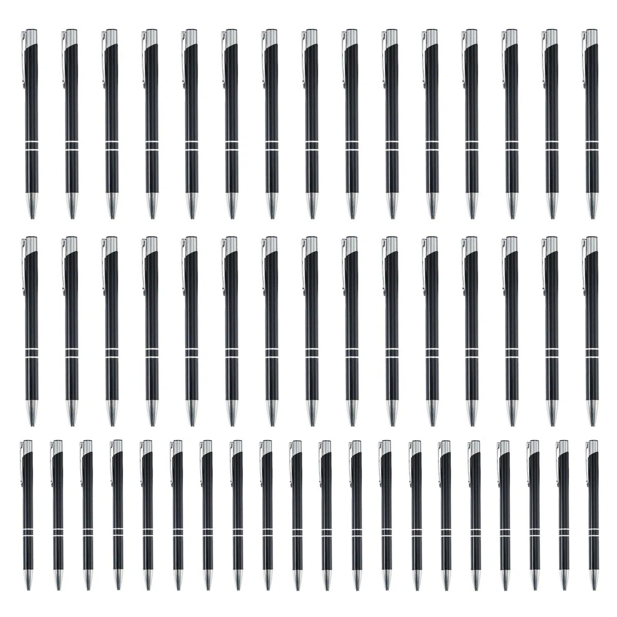 Penna stilografica professionale, 50 penne stilografiche in metallo, multifunzionali, alla moda, con clip argentata, da scrittura per studenti, insegnanti, professionisti, uso quotidiano e