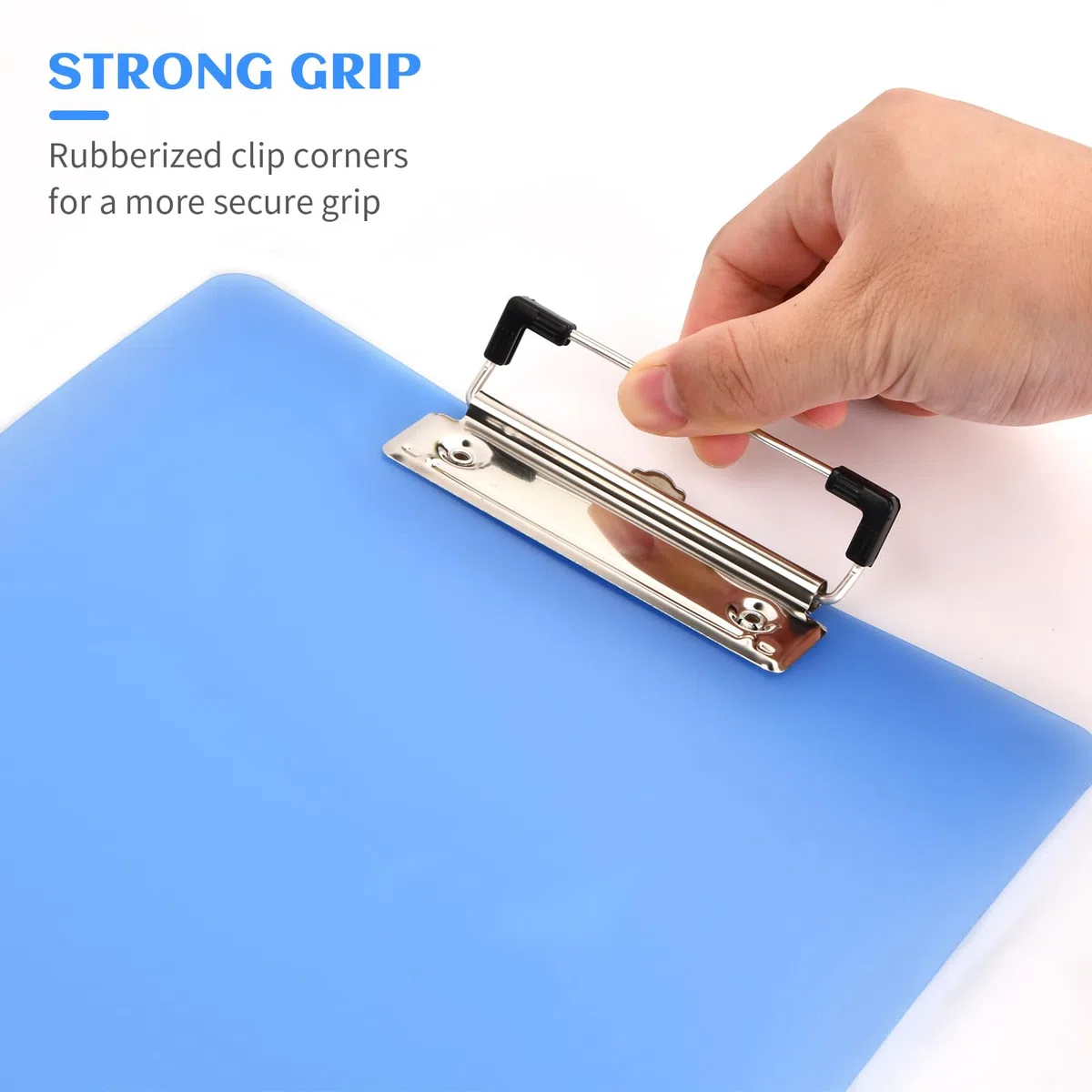 6 Pz Porta Blocco Morsetti A4, Cartella Portablocco A4, Blocco da Scrivania in Plastica con Morsetto in Metallo, Cartellina presentatore con Foro Appendibile per Ufficio, Cucina e Scuola (Trasparente)