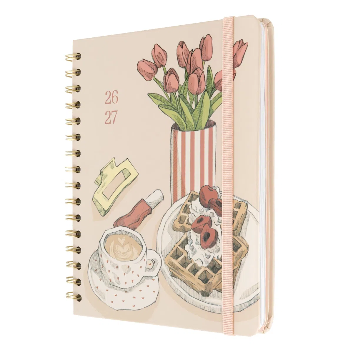 Kokonote Agenda Settimanale 2026 2027 Blossom - Diario Scoula 2026-2027 per Università e Scuola Superiore | Weekly Planner con Copertina Rigida, Segnalibri e Stickers (17x21,5 cm)