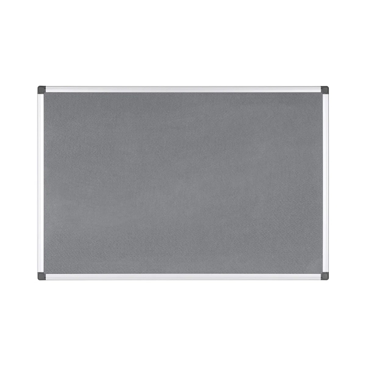 Bi-Office Pannello In Feltro Maya Con Cornice In Alluminio, Bacheca Con Superficie Di Feltro Liscia Grigio, 90 x 60 cm