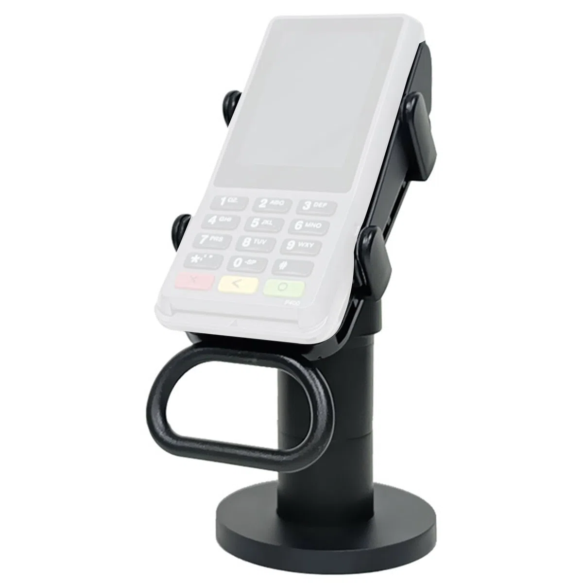 Supporto per registratore di cassa POS, supporto girevole a 180 gradi e inclinazione regolabile, supporto per carte di credito POS terminali, espositore per carte di pagamento da banco