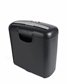 Pavo 8008506 Premium Distruggi documenti, Fino a 6 fogli A4, taglio a strisce, Cestino 10 L, Nero