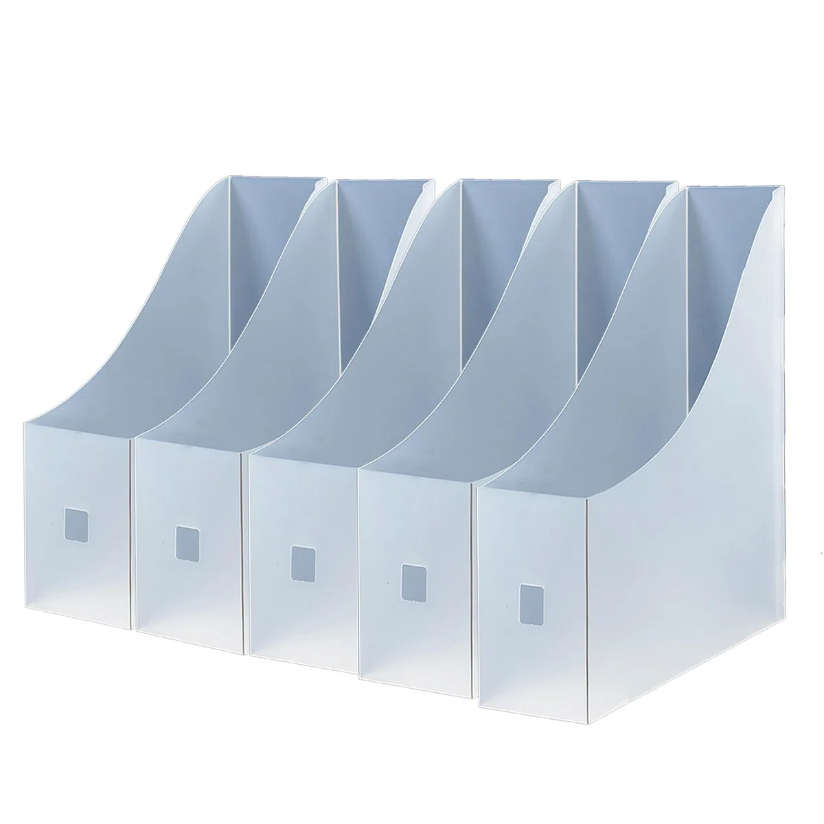 5 Pezzi Portariviste in Plastica per Ufficio, File e Archiviazione Domestica - Cartella Pieghevole per Dormitorio Scolastico (Trasparente)