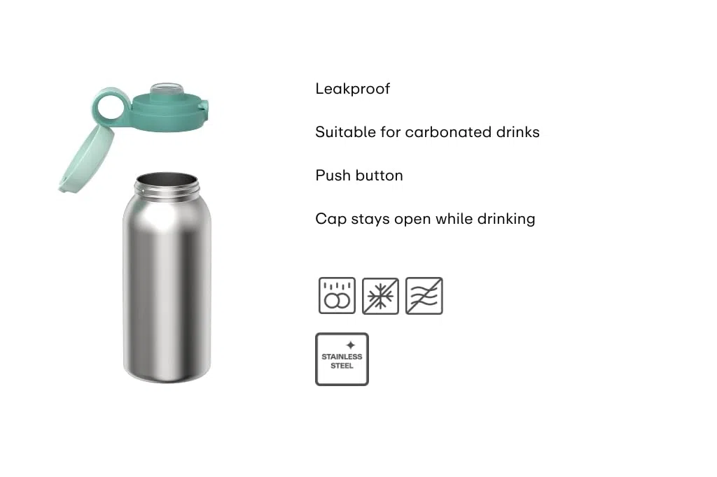 Mepal - Borraccia in Acciaio Inox con Tappo Flip Campus - Il Tappo si Apre con un Solo Clic - Adatta a Bevande Gassate - A Prova di Perdite - Coperchio Igienico - 600 ml - Spiderman