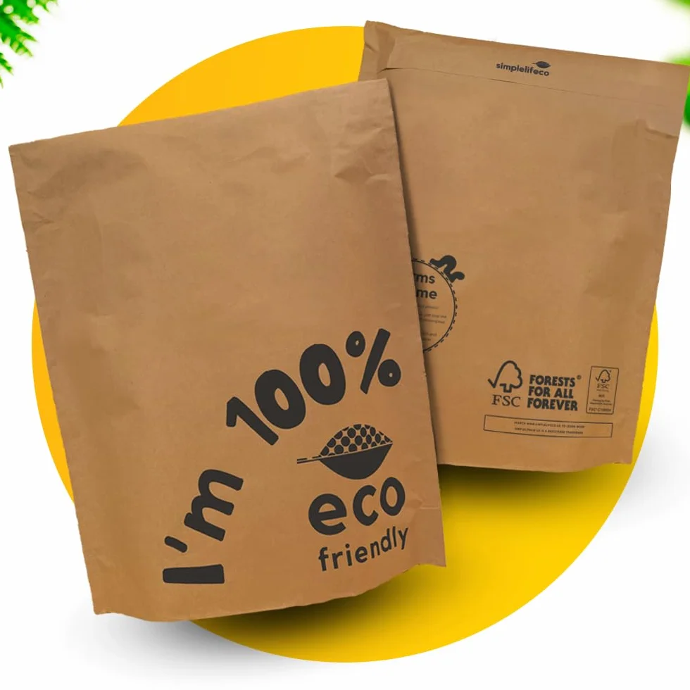 Simplelifeco Buste per Spedizioni Ecologiche (23 x 30 cm) | Sacchetti di Carta per Spedizioni Biodegradabili e Riciclabili (50 Pezzi)