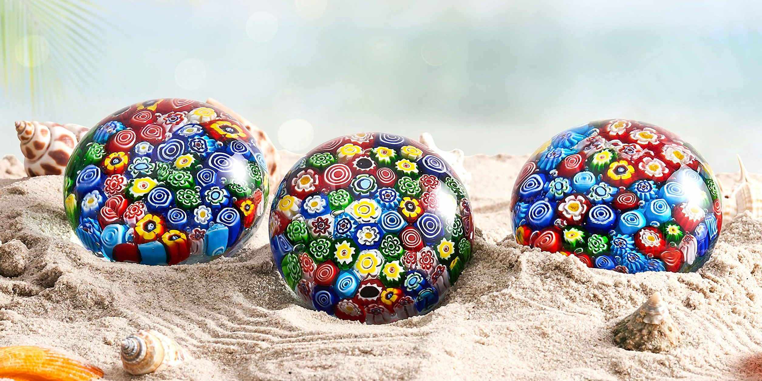 Figura floreale in vetro soffiato a mano, fermacarte in vetro per regalo di compleanno