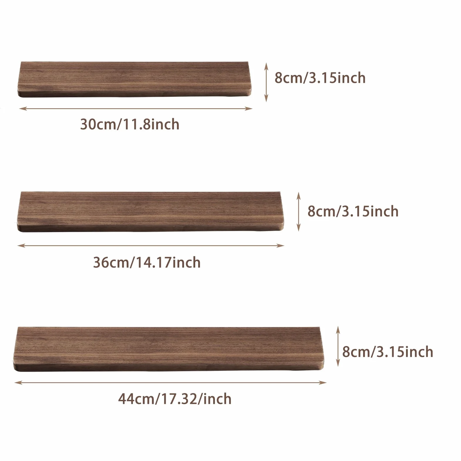 87 Tasti (36cm) Poggiapolsi in Legno Massiccio Premium, Antiscivolo ed Ergonomico in Noce Nero, Set per Ufficio e Giochi per Alleviare Il Dolore