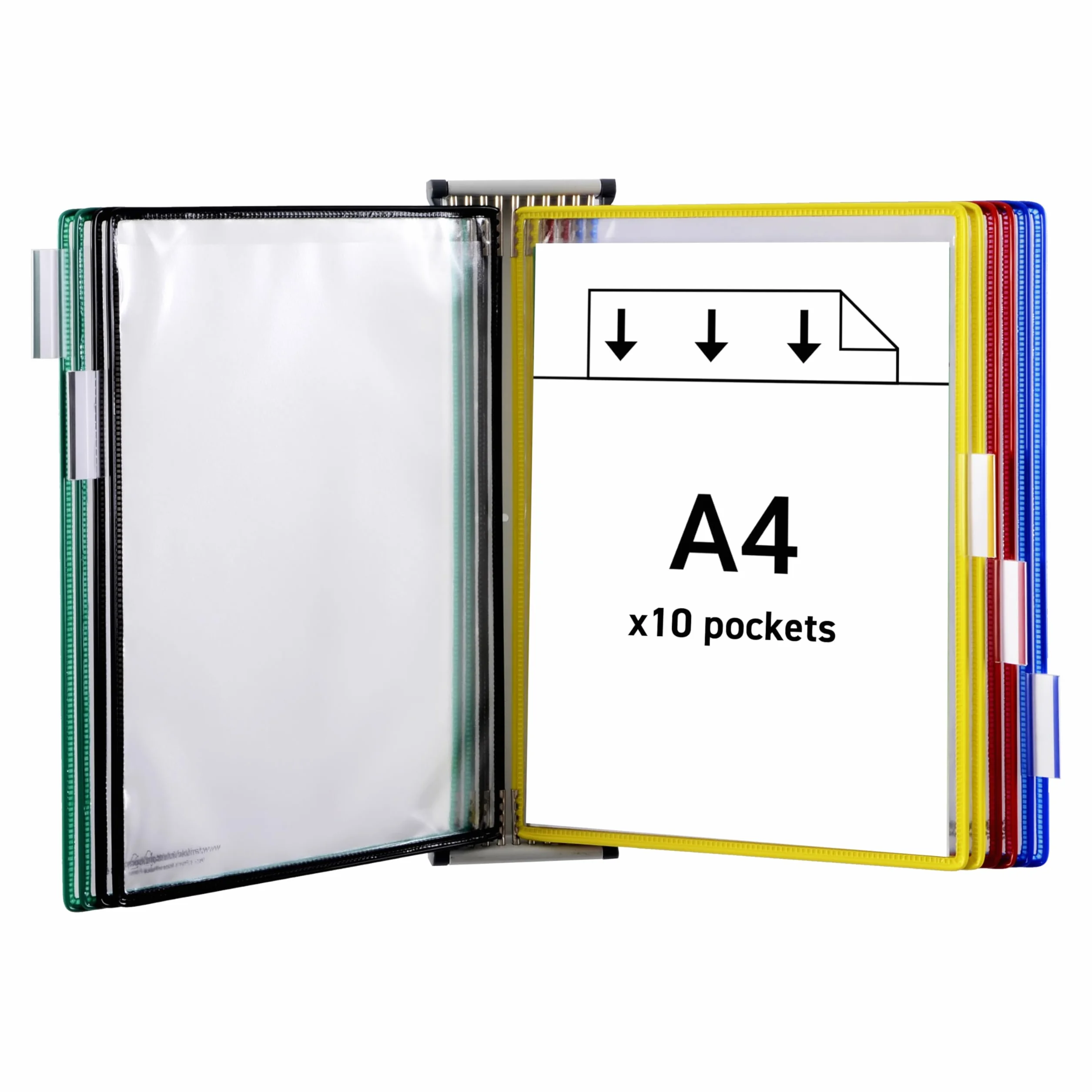 Tarifold B414109 Leggio a Muro A4, 10 buste, colori assortiti