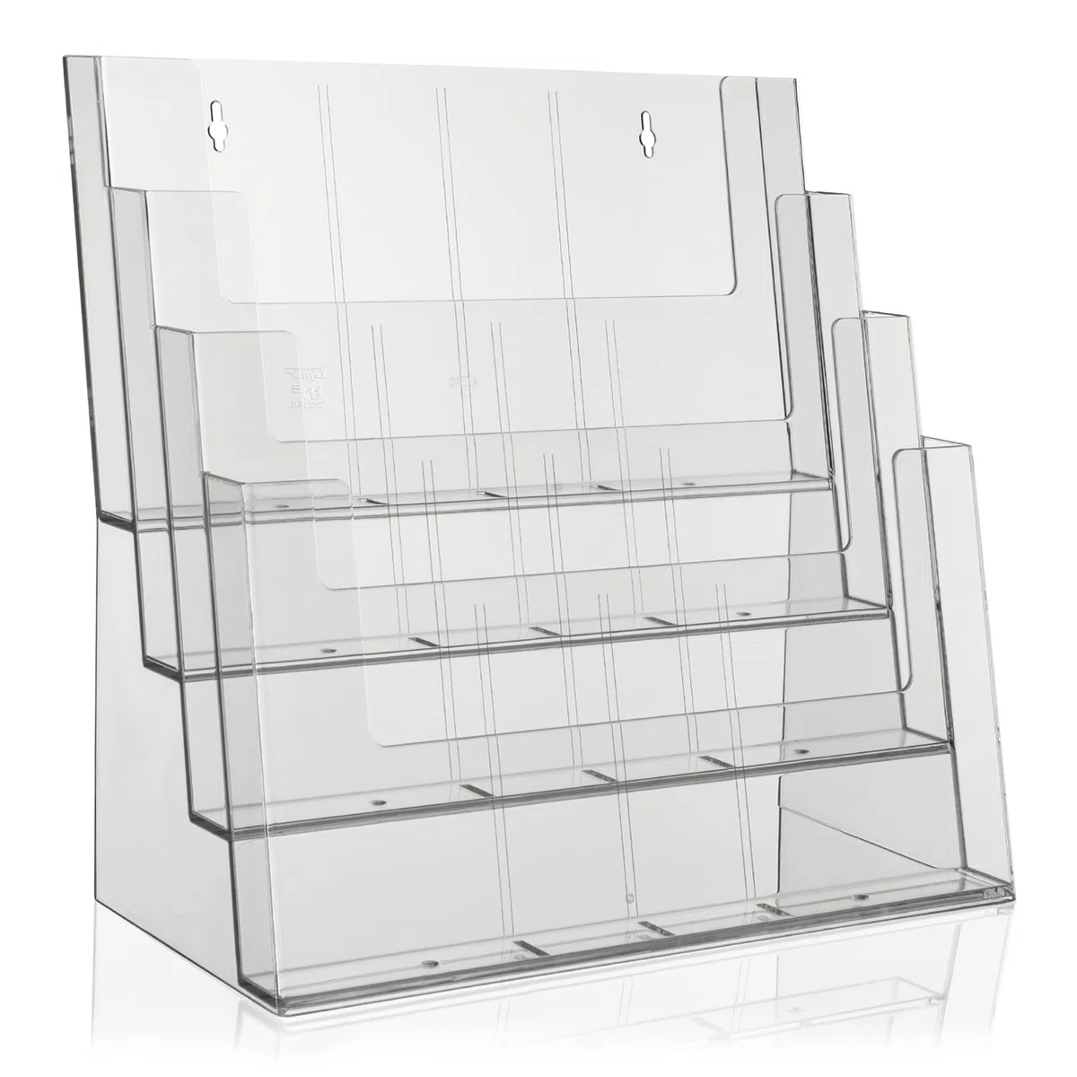 Porta Depliant Din A4/ A5/ Din lungo Vierstufig Espositore Brochure Versione Supporto-Volantini Acrilico Trasparente Porta Depliant