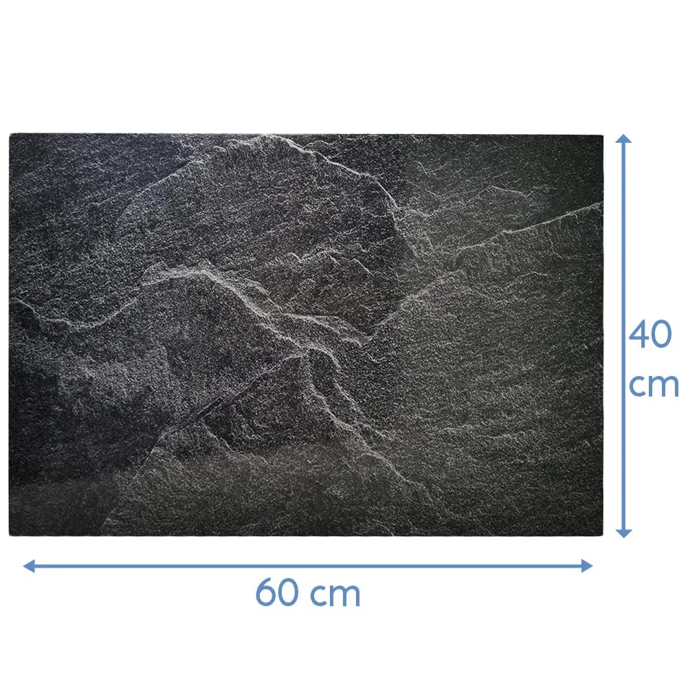 BAKAJI Lavagna Magnetica Scrivibile e Cancellabile da Parete, Lavagnetta con 5 Calamite e 1 Pennarello, Bacheca Memo Board a Muro Ideale Cucina, Soggiorno, Ingresso, 60 x 40 cm (Marmo Nero)