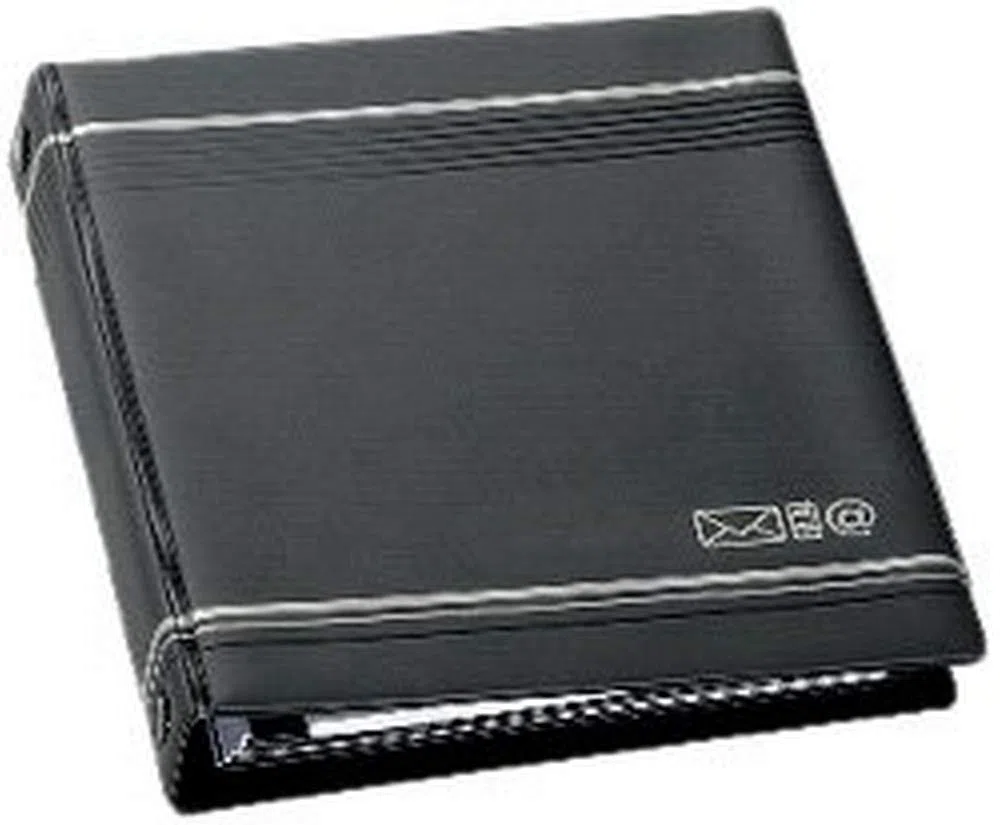 Durable 237758 - Telindex A5, rubrica telefonica con blocco appunti, 200 contatti, indice alfabetico 12 tasti, 25 fogli, 175x230 mm, carbone