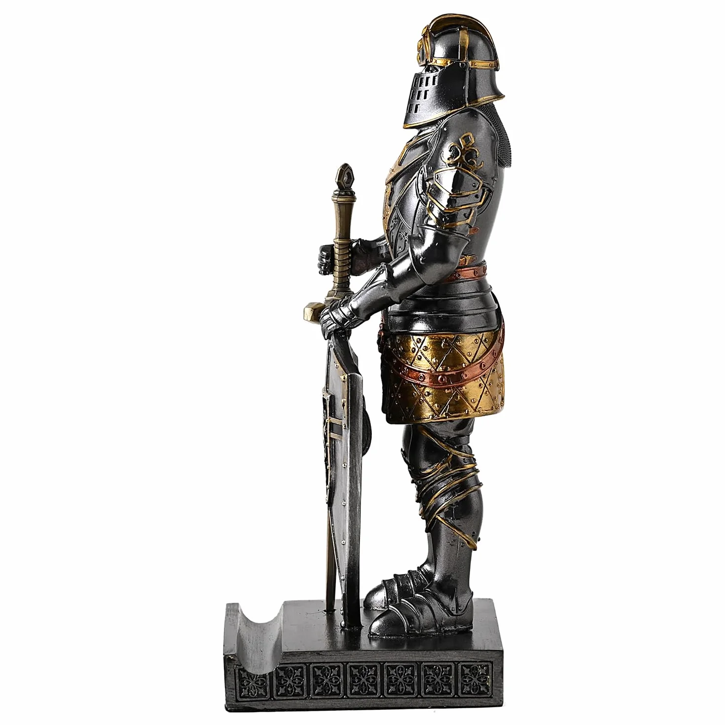 King's Guard Ornamento Cavaliere Statua per Scrivania, Accessori da Scrivania, Portapenne, Fermacarte per ufficio e casa (ferro)