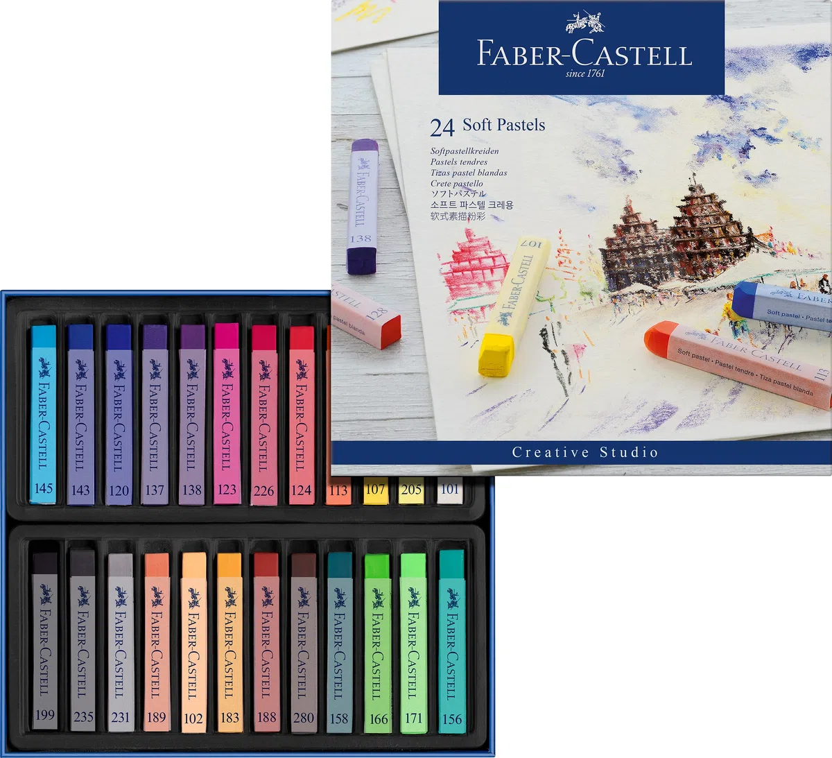 FABER-CASTELL 128324 - Pastelli morbidi STUDIO QUALITY, 24 pastelli