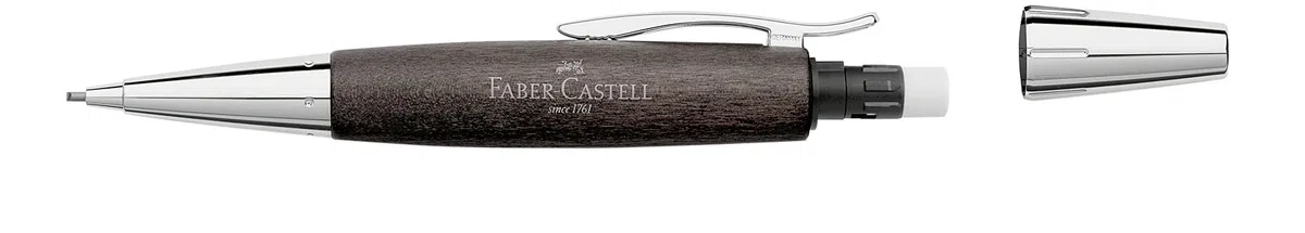 Faber-Castell 138383 Portamine e-motion chrome woodin legno di pero nero