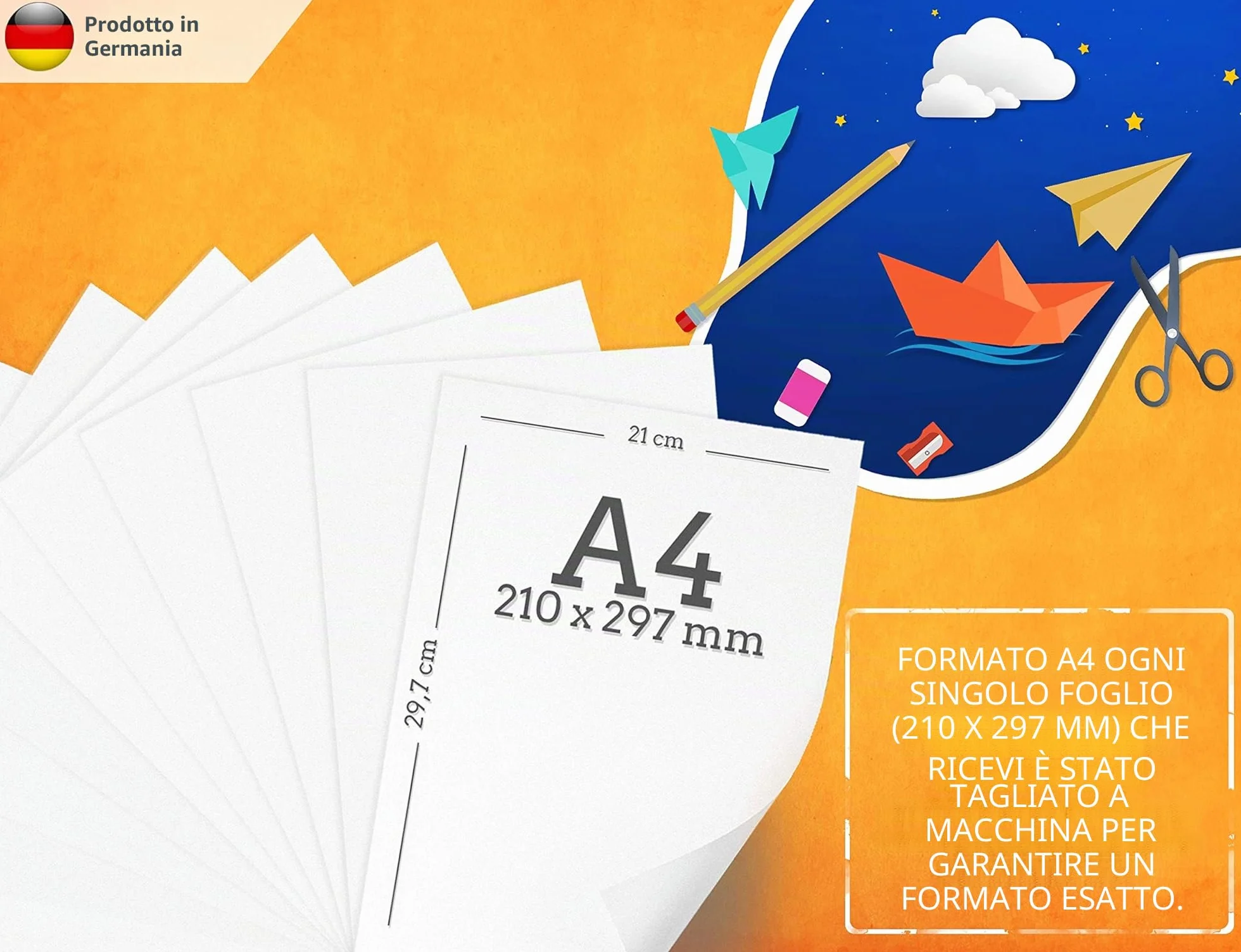 Carta da stampa 200 g/m2 A4 – 250 fogli – Carta di alta qualità bianca neve – formato DIN – fotografica bianca non stampata – fotografica opaca, lettere, cartone, presentazioni, fai da te,