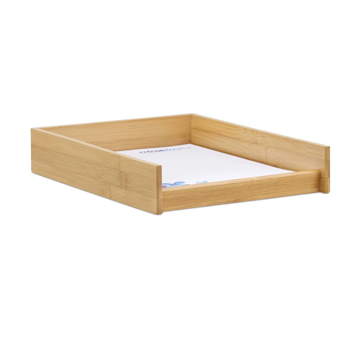 Relaxdays Vaschetta Portadocumenti Ufficio & Studio, A4, Scrivania, Portalettere, Bambù, 6x25x33 cm, legno naturale