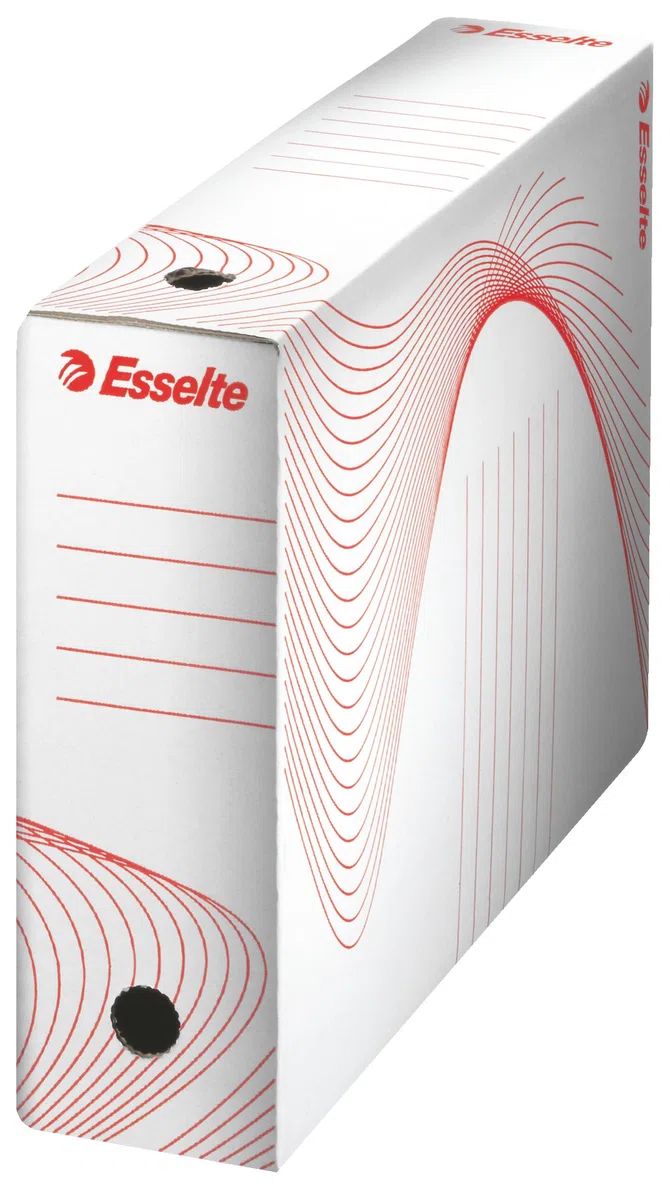 ESSELTE Boxy 100 Scatola Archivio - Dim. 25 x 35 x 10 cm - Per i Documenti F.to A4, Riciclabile al 100 %, Certificato FSC, Confezione da 10 Pezzi, Bianco - 20172