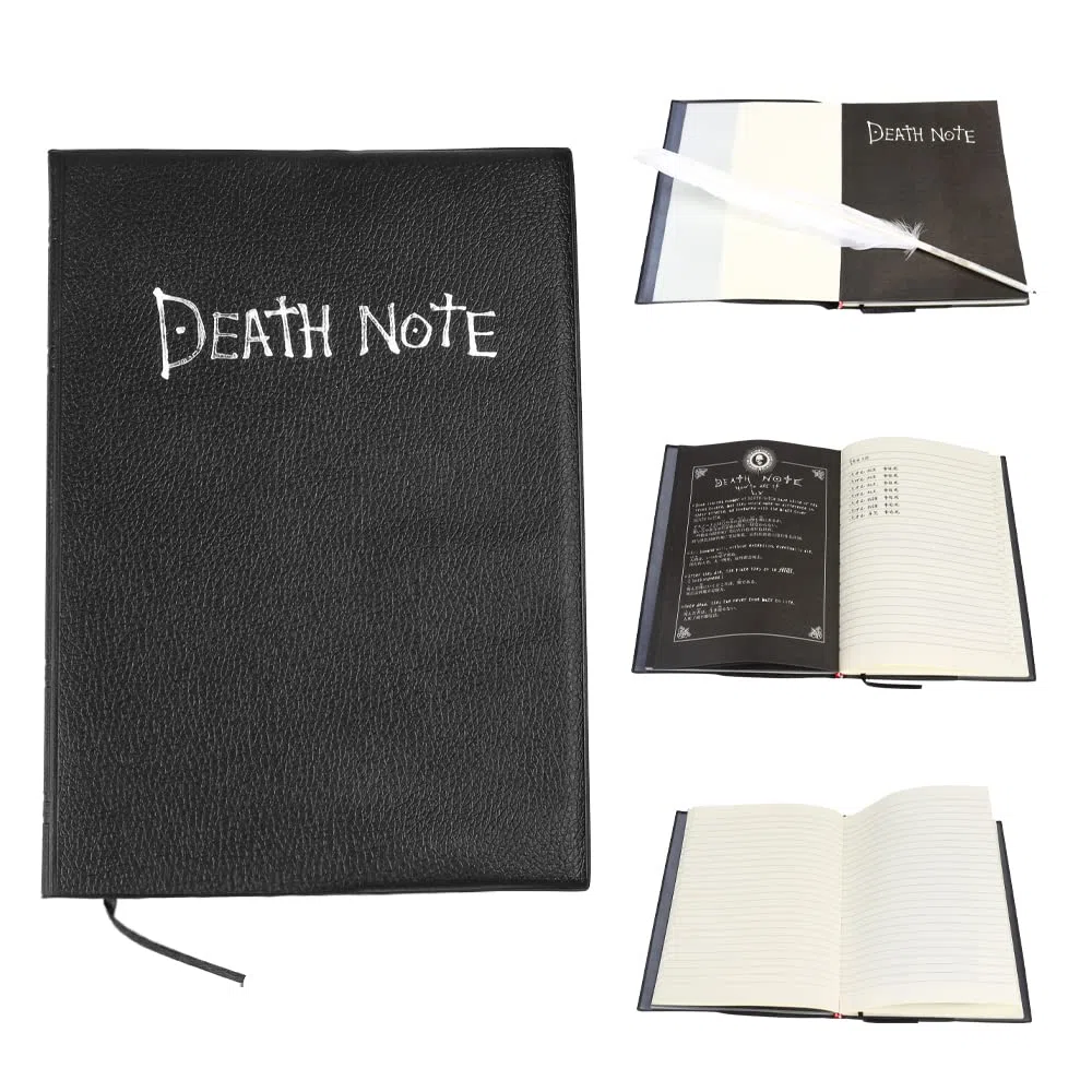 Diario Theme Death Note Notebook con Penna Piuma e Collana, Fashion Anime per Cosplay, Scuola, Taccuino,21x 15 cm
