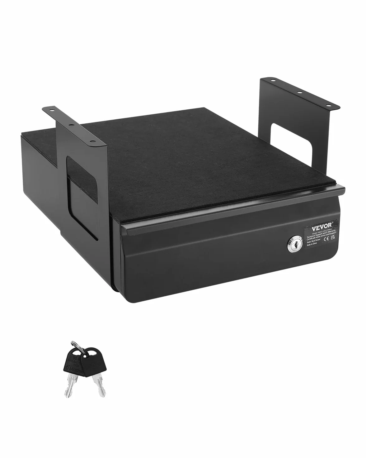 VEVOR Cassetto Estraibile Sotto Scrivania 365 x 335 x 185 mm Organizzatore Nascosto per Riporre Oggetti sulla Scrivania, Cassetto Portapenne Bloccabile Sotto Tavolo, per Postazioni di Lavoro, Nero