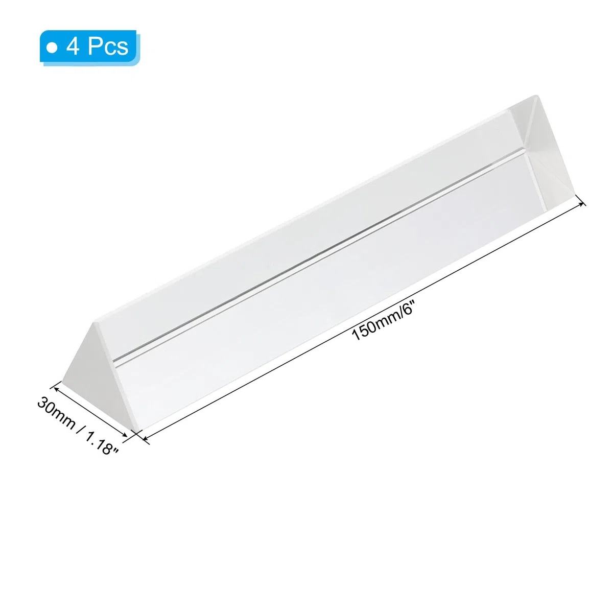 PATIKIL 150mm/6" Prisma Triangolare 4pz Vetro Ottica Cristallo Arcobaleno Prisma per Fotografia Fisica Insegnamento Luci Foto Chiaro