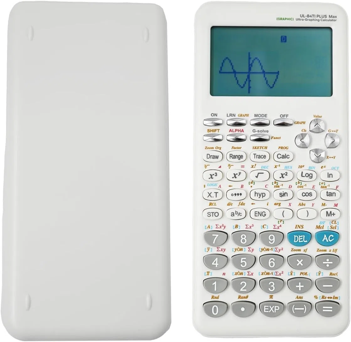 Calcolatrice Grafica Scientifica con 360 Funzioni, UL-84TI MAX Calcolatrice Statistica/Algebra/Calcolo con Display a 10+2 Cifre per Studenti Universitari e delle Scuole Superiori, Bianca
