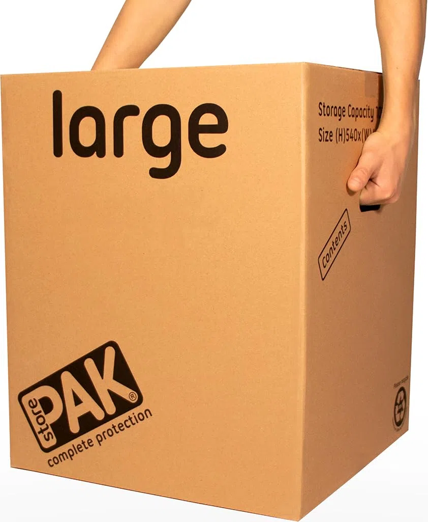 10 StorePAK - Scatole resistenti con manici per il trasporto, adatte per stoccaggio, spedizione, imballaggio e trasloco (confezione da 10), 116 litri, 55 x 46 x 46 cm, 100% riciclate e riciclabili,