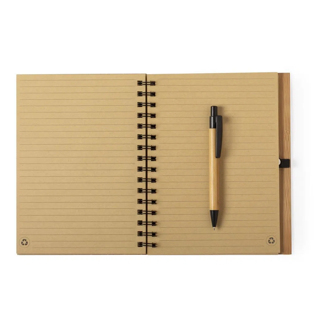Taccuino Agenda e Penna Personalizzate a Sfera Legno Bambu' con Incisione Nome Regalo Laurea Comunione Compleanno con Scatola Bomboniera per Cerimonia Regalo Maestra Natale