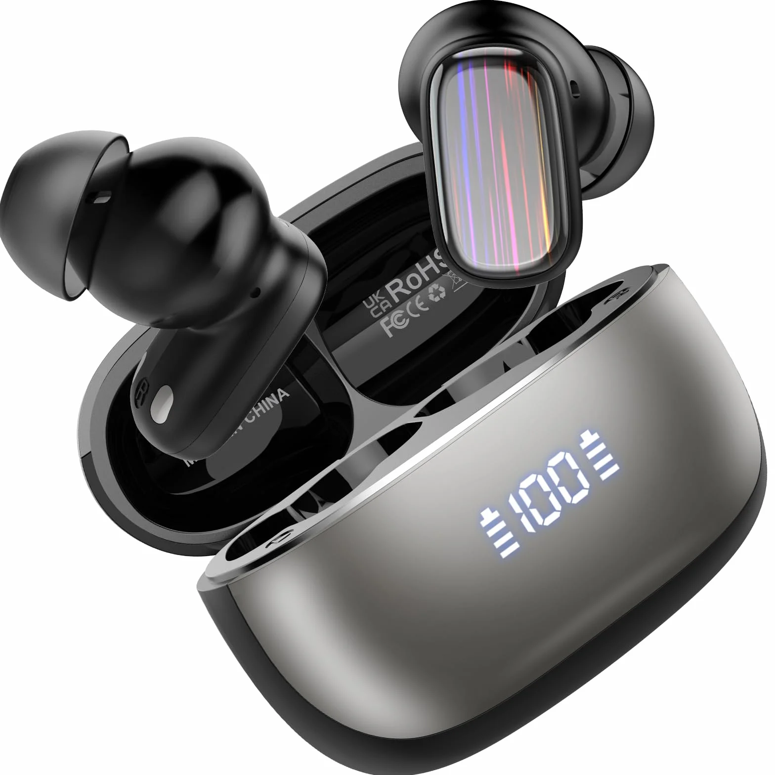 Cuffie Bluetooth con Traduzione 3 in 1 Impermeabili IP7, Buletooth Auricolari di Traduzione in 164 lingue, Nero Puro