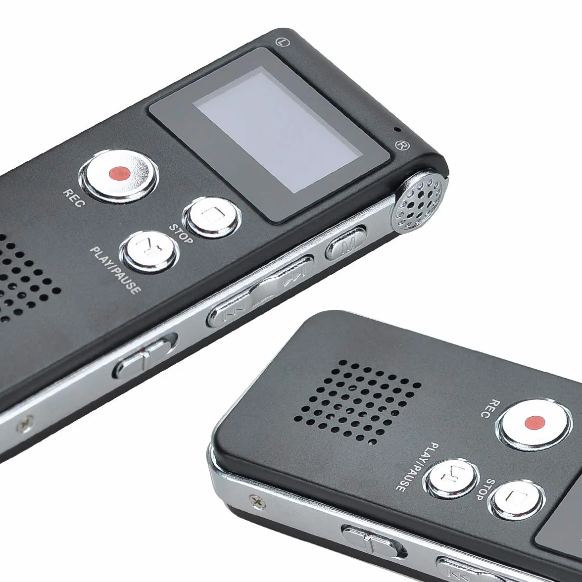 Portable Digital Voice Recorder Registratore Audio Audio Registratore Digitale LCD Lettore MP3-8GB ((Black)