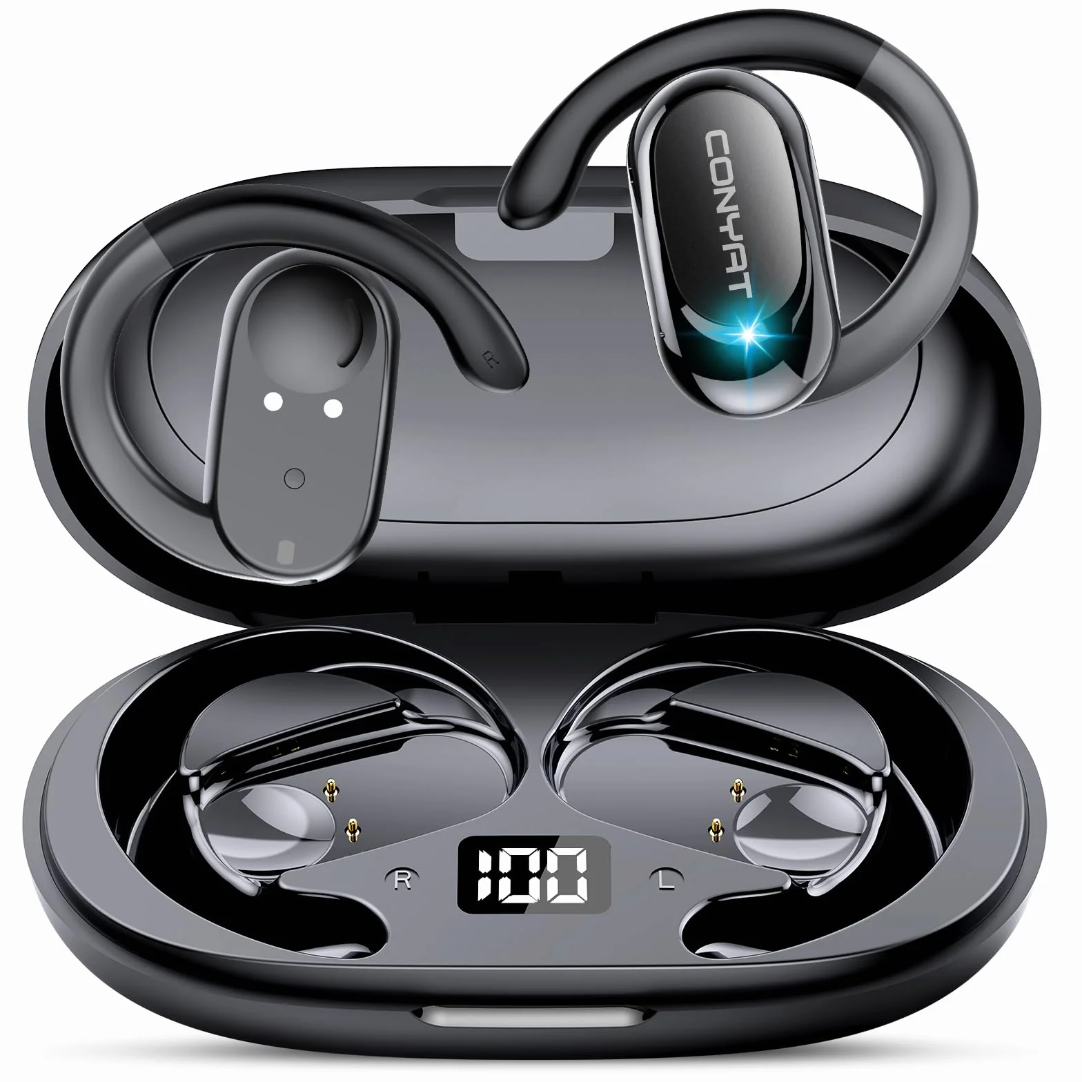 Bluetooth 5.4 Auricolari traduttori in Tempo reale con 164 Lingue, Cuffie Traduttore Simultaneo Vocale con 7 Modalità per Viaggi, Studio, Affari, Nero