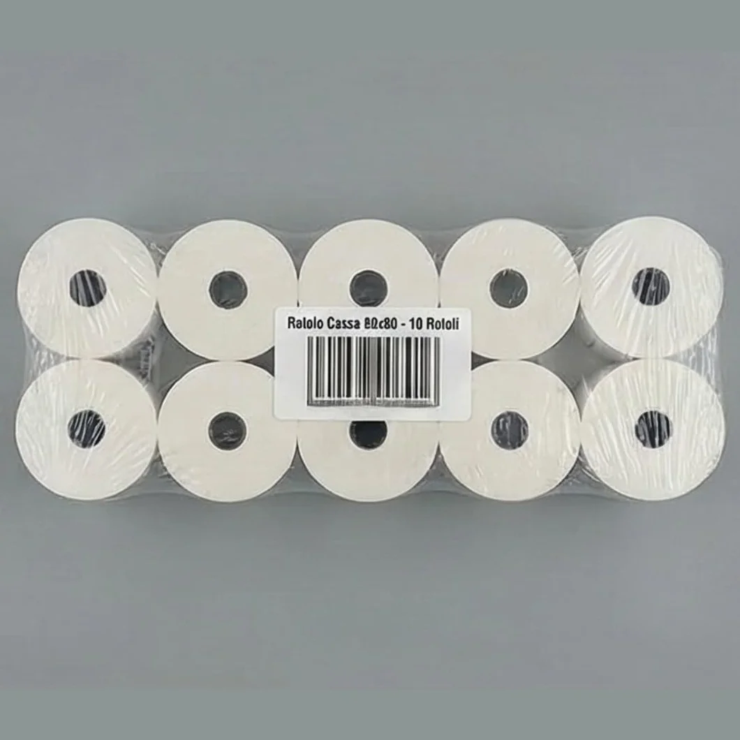 50 Rotoli Carta Termica 80x80x12mm Professionali (80 Metri) | BPA Free & Omologati | Per Registratore di Cassa RT, Stampante Fiscale, Epson, Custom e POS