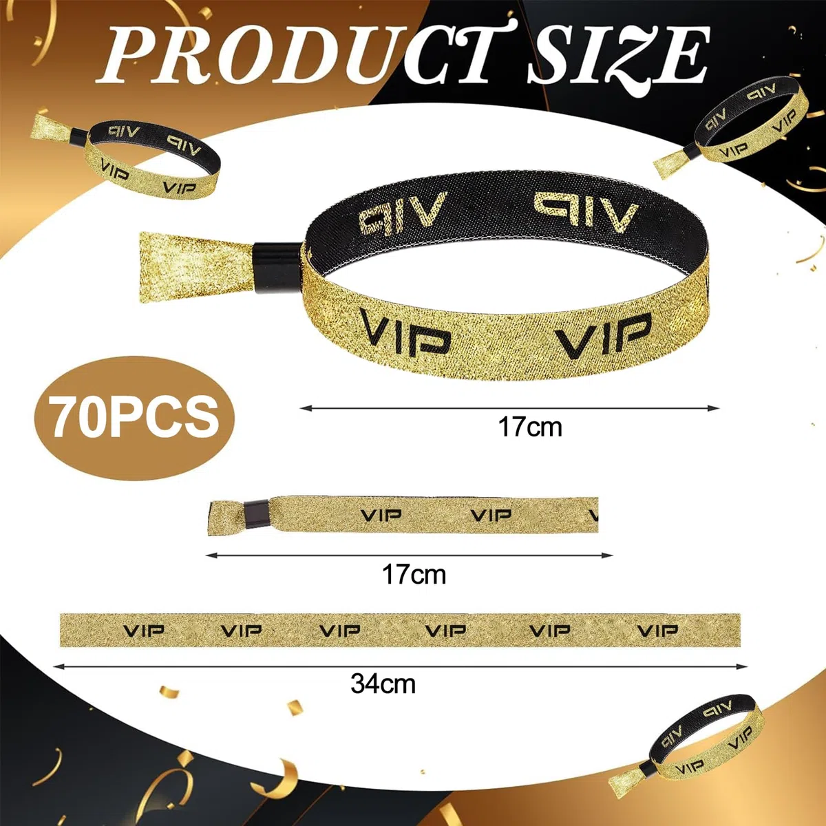 70 PCS Braccialetti VIP in Tessuto,Cinturini da Polso VIP d'Ingresso,Fasce VIP per Eventi,Festival Braccialetti,VIP Braccialetti Ingress Braccialetti Identificativi per Concerti Attività Feste