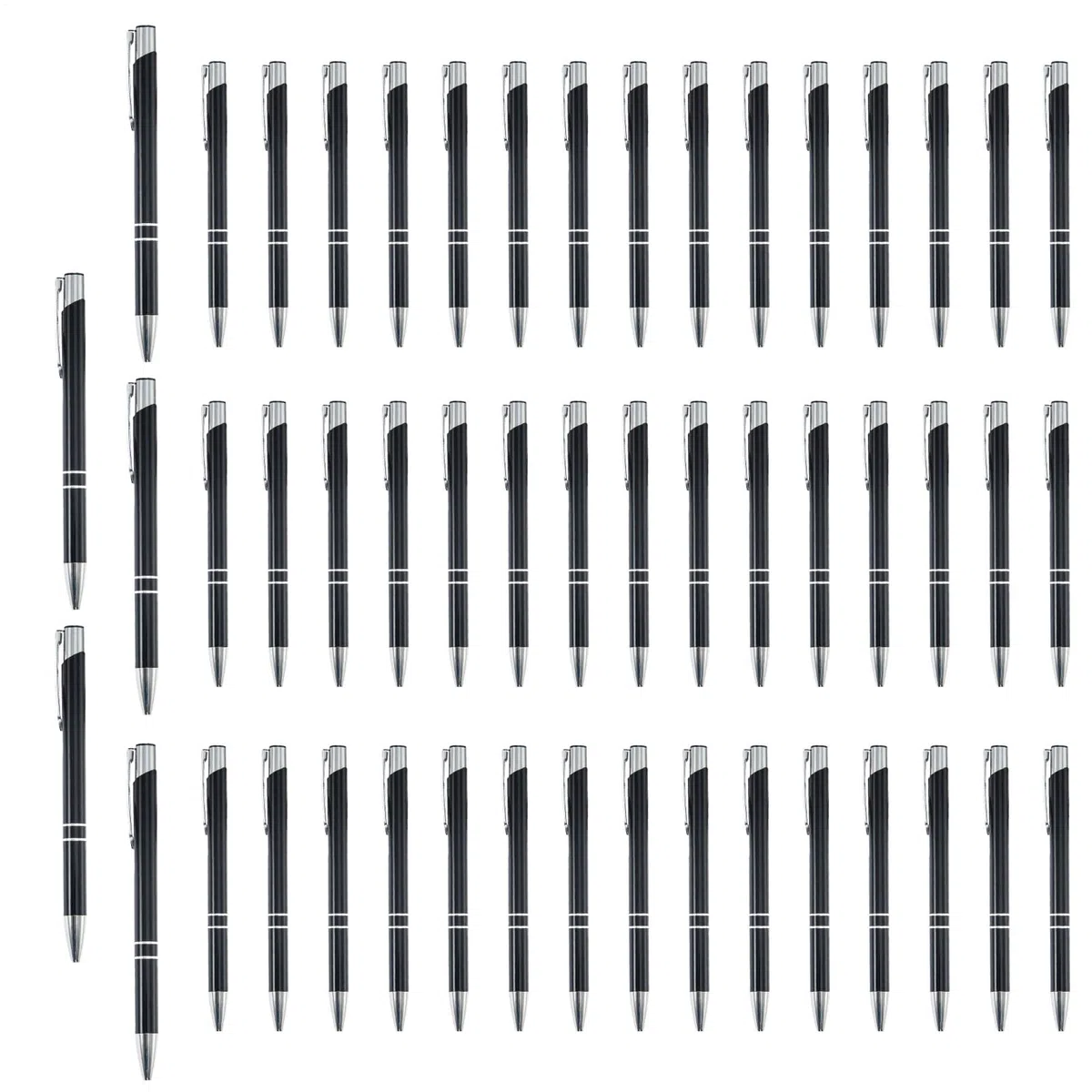 Penna professionale, 50 penne in metallo, multifunzione, con clip argentata, cancelleria alla moda per studenti, insegnanti, professionisti, riunioni, diari di nozze