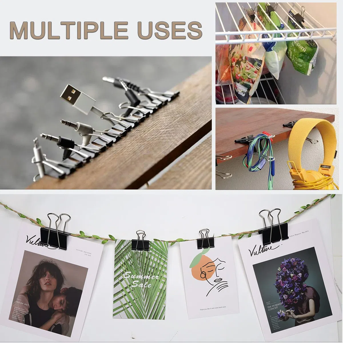 24 Pezzi Fermacarte, Clip Fermacarte Metallo da 51 mm, Pinzette Cancelleria per Raccoglitori Extra Large per Ufficio, Casa, Scuola, 12 per Scatola, 2 Scatole