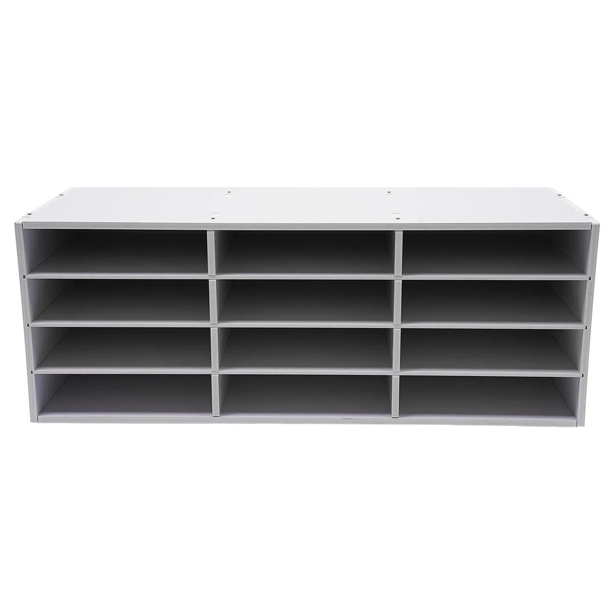 Portadocumenti a 4 ripiani, con 12 scomparti, da scrivania, per la letteratura, per la casa, l'ufficio, l'aula, il fai da te, 80 x 30,8 x 30 cm (bianco)