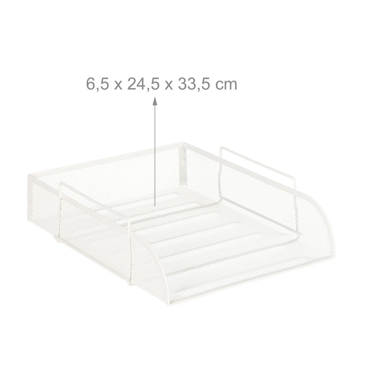 Relaxdays Vaschetta Portadocumenti, per Formato A4, Design a Griglia, Portalettere per Ufficio, Metallo, 25x34 cm,Bianco