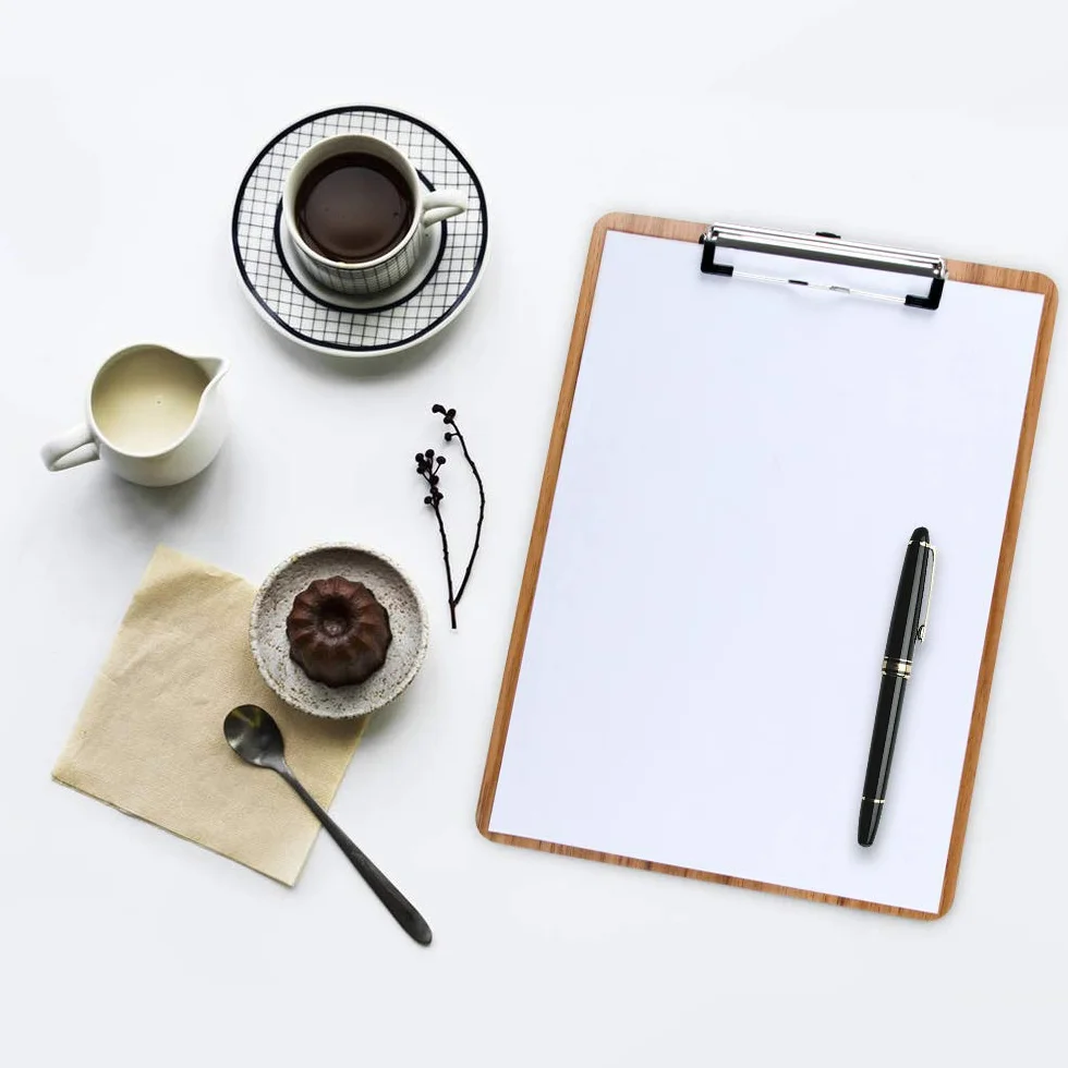 Uquelic 15 Pcs Legno Portablocco Clipboard A4 Menu Board con Clip Robusta e Foro per Appendere
