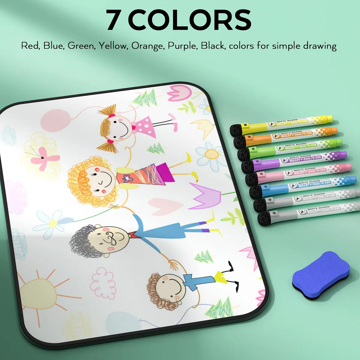 Nicpro A3 Magnetiche Lavagna Cancellabile, 30x 42 cm Piccola Spesso Lavagna Bianche Cornice Nero Con 8 Colorata Pennarello, 1 Gomma a Secco Per Disegno, Scuola, Casa, Ufficio - Doppia Faccia