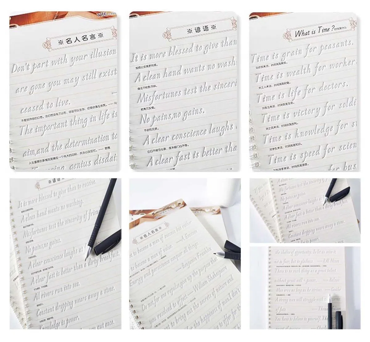 Italic 3D Groove Practice English Calligrafia Copybook Handwriting Practice Book per adulti e bambini