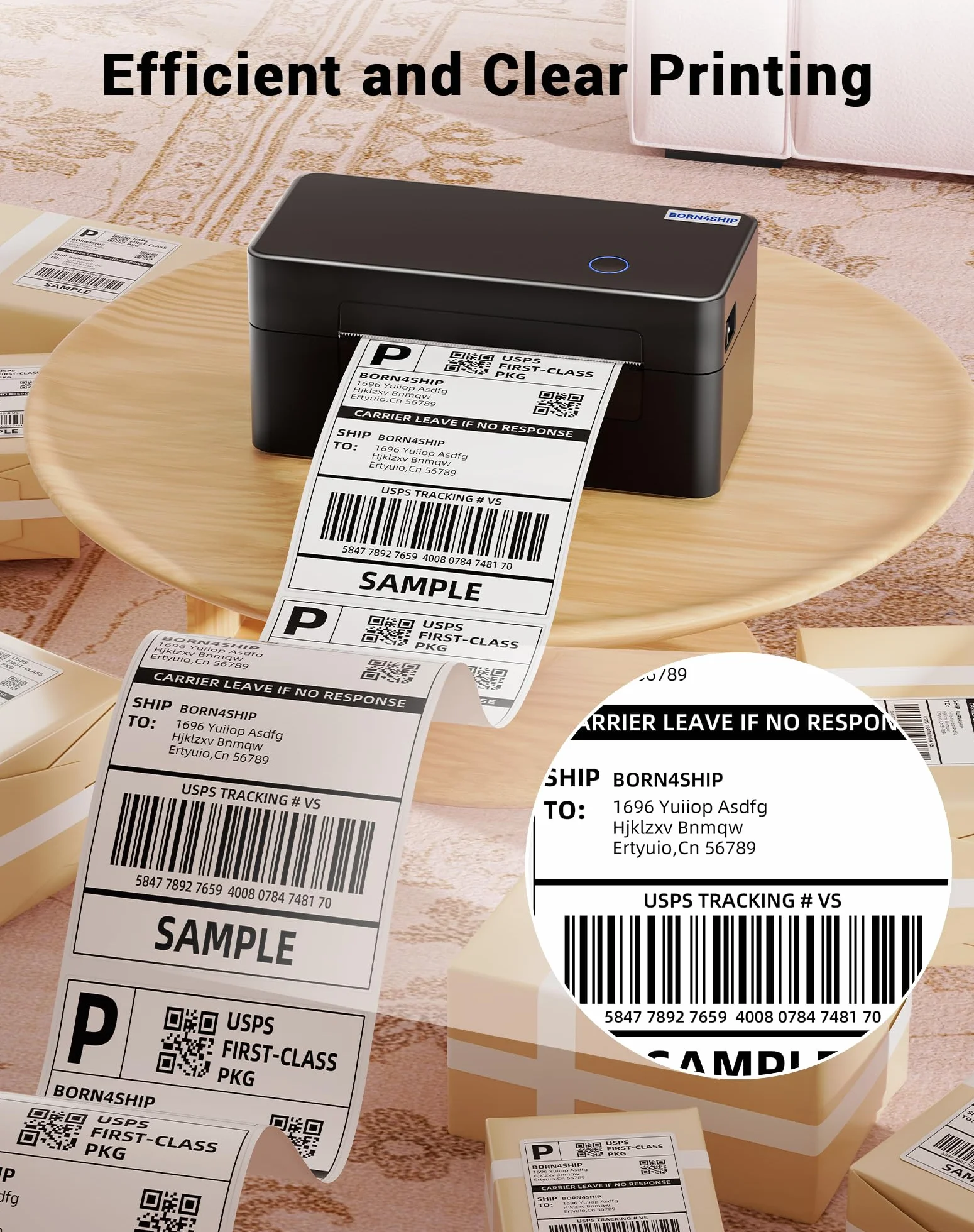 Stampante per Etichette Termica 4x6 USB per Spedizioni, Compatibile con Etsy, Amazon, Adatta per Piccole Imprese di Trasporto (solo Connessione USB)