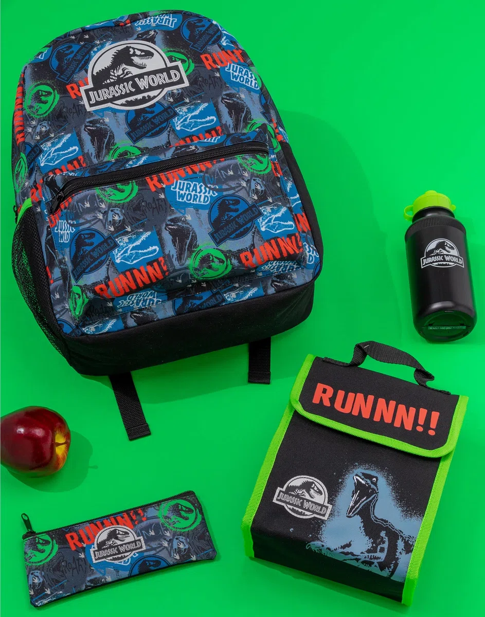 Jurassic World Backpack Set Bambini 4 Pezzi Scolastica Scatola Di Pranzo