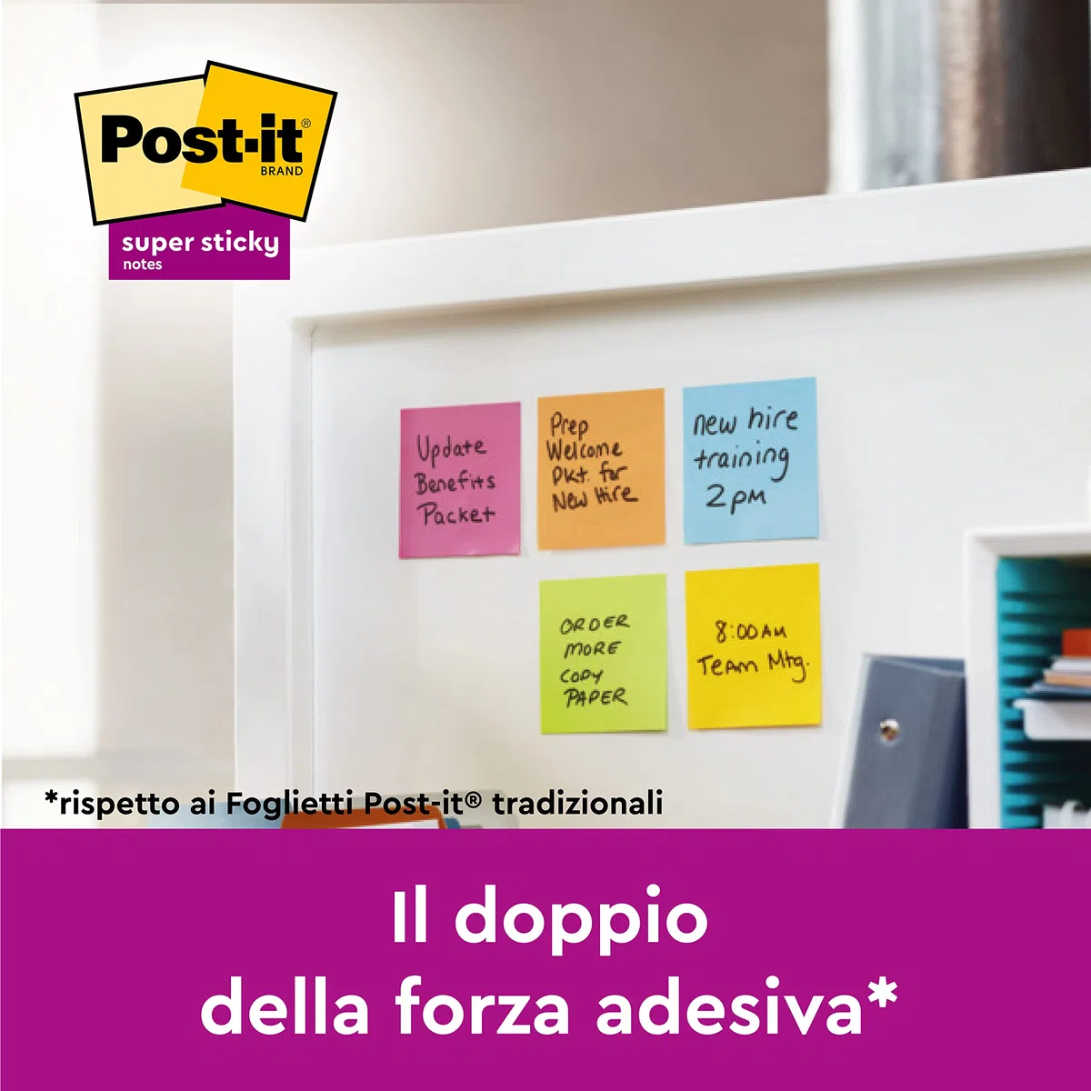 Post-it Foglietti Super Sticky Z-Notes, Collezione Soulful, Confezione da 6 blocchetti, 90 Fogli/blocco,76mm x 76mm, Colori Rosa, Viola, Verde.Foglietti Extra Adesivi per Appunti, Elenchi & Promemoria