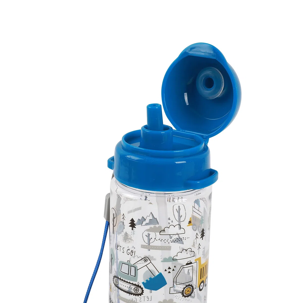 I-Drink – Bundle Lunch box + Borraccia Tritan 400ml, per Bambini, Porta Merenda, Picnic, Scuola, Senza BPA, con Disegni di Infanzia (Truck)