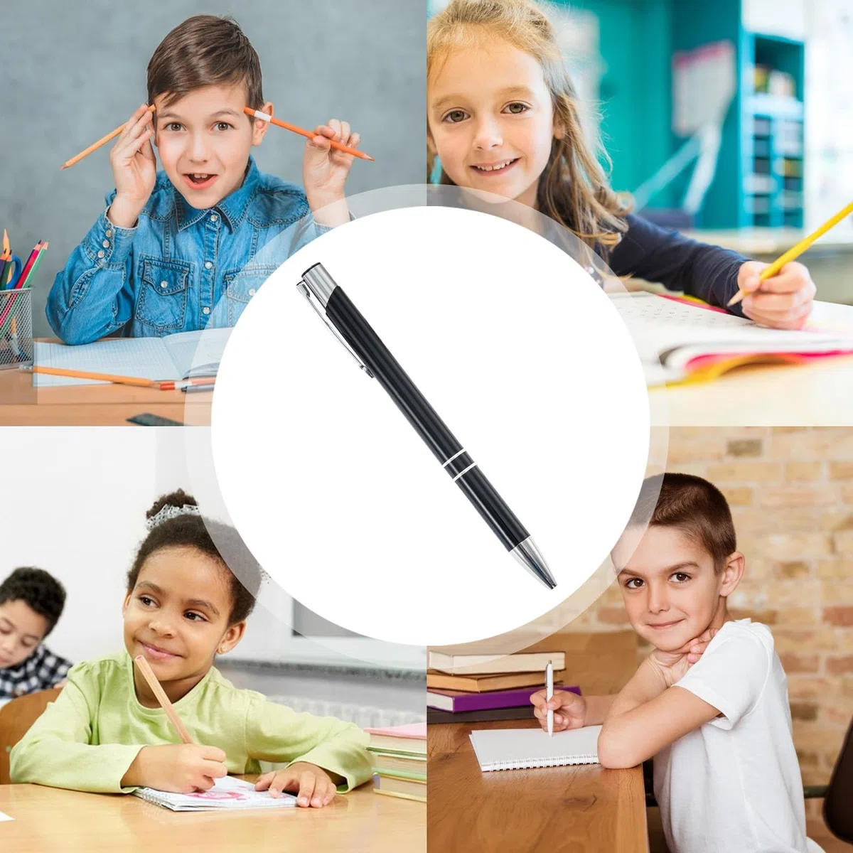 Penna professionale, 50 penne in metallo, multifunzione, con clip argentata, cancelleria alla moda per studenti, insegnanti, professionisti, riunioni, diari di nozze