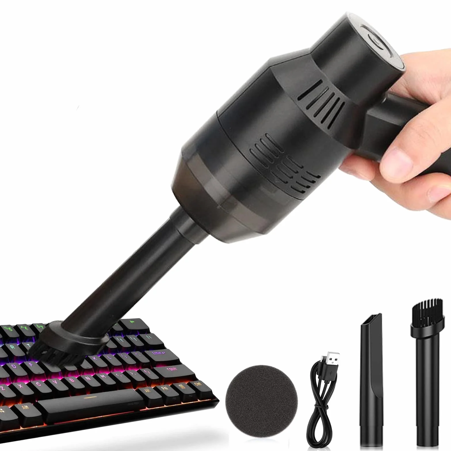 Aspirapolvere per computer Aspirapolvere potente Mini aspirapolvere ricaricabile,Cordless Portable Vacuum-Best Cleaner Tool per la pulizia di polvere,scarti per laptop,auto,borsa per il trucco
