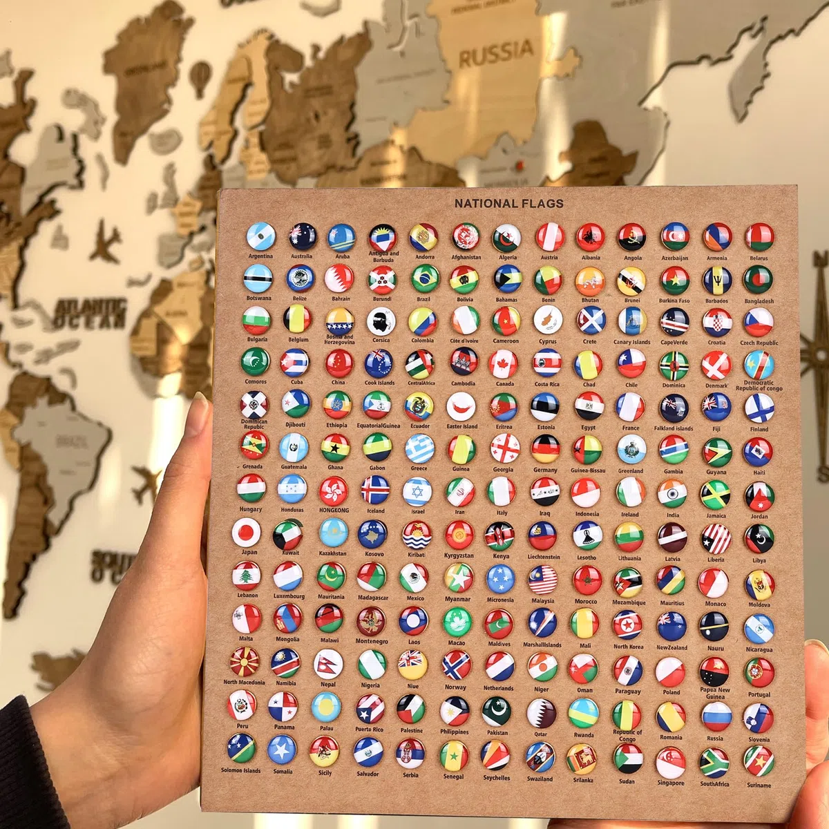 Puntine Bandiera Nazionale: 291 Pezzi Decorativi Paesi Mappa Con Piastre di Sughero, Spilli Metallici Creativi Per Cruscotto Fai-da-te