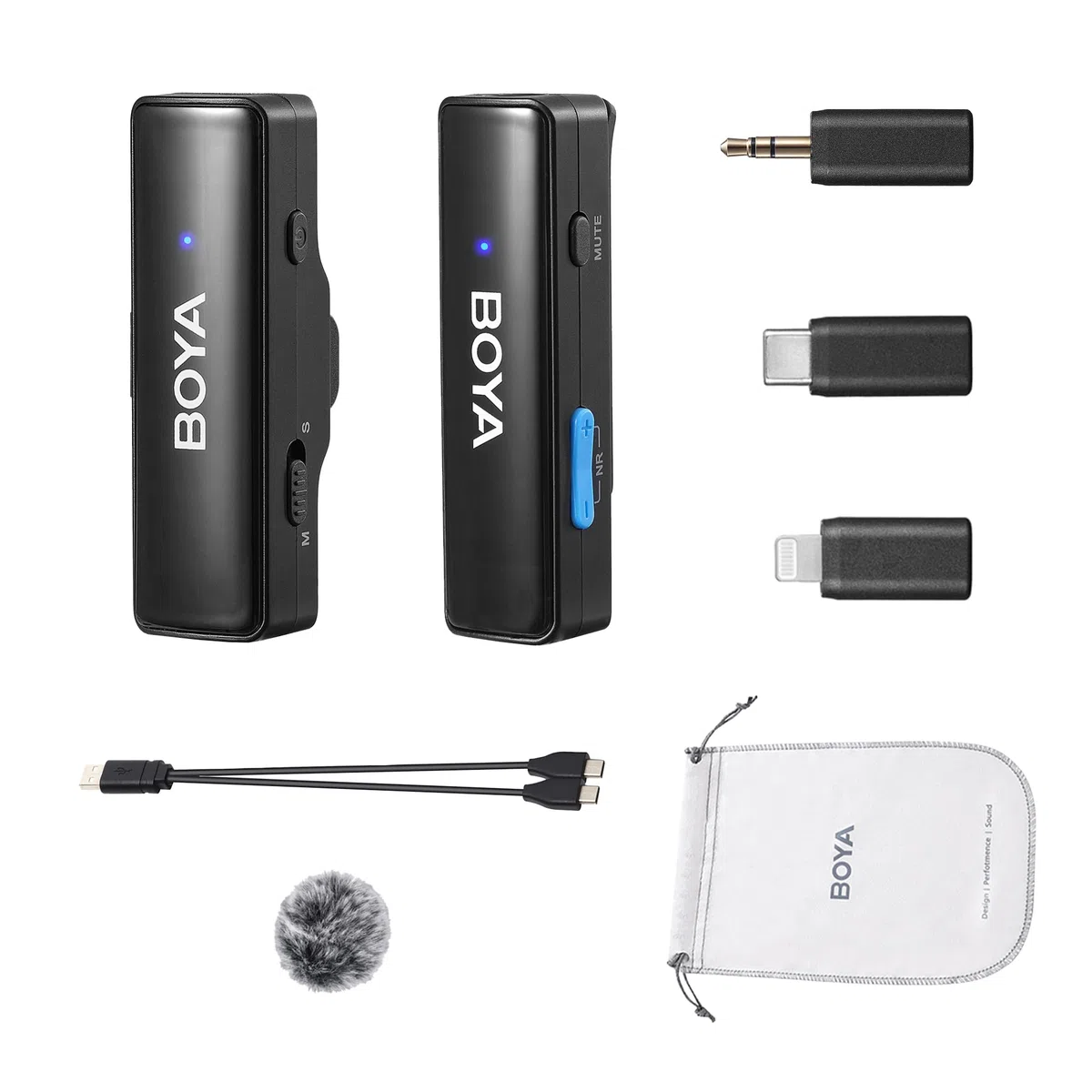 BOYA Wireless Lavalier Microfono, BOYALINK A1 Mini Lapel Microfono per iPhone Android Fotocamera PC Laptop Registrazione video, Vlog, Podcast Live Stream Intervista (TX + RX)