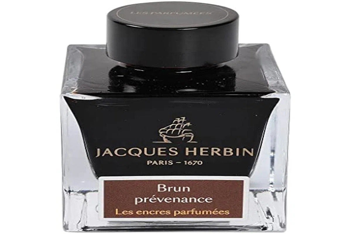 Jacques Herbin 14747JT - flacone e d'inchiostro profumato 50 ml per pennini e stilografiche, marrone . Prodotto in Francia