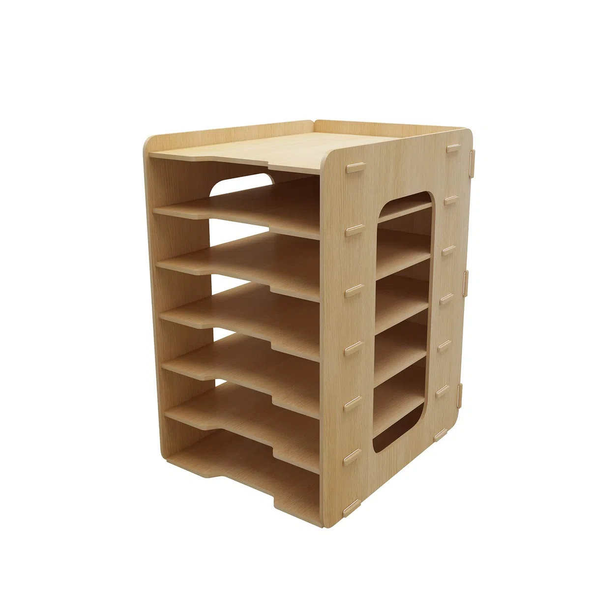 PUNCIA Organizer Scrivania 7 Ripiani in Legno Organizzatore Documenti Armadio Desktop Document Organizer Contenitore Libri Scrivania Scatola Archivio Porta Fogli A4 Porta Documenti per Ufficio Casa