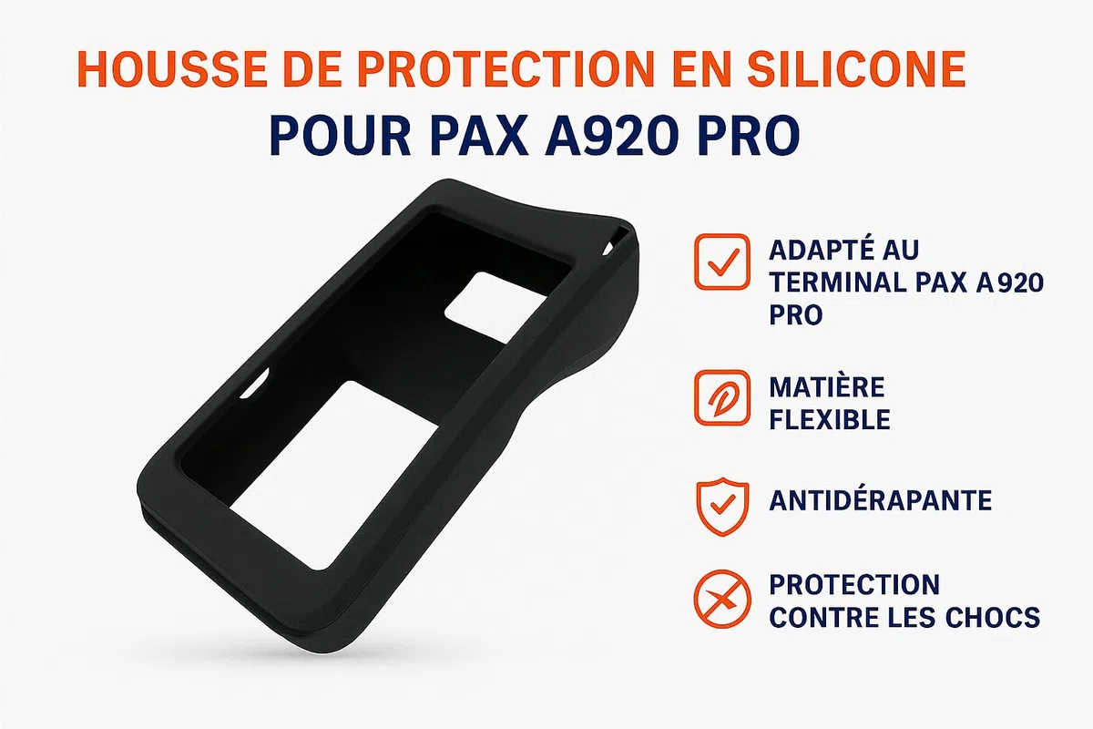 Custodia protettiva in silicone anti-caduta per terminale di pagamento TPE PAX A920 PRO - Non adatto per PAX A920 (Standard)